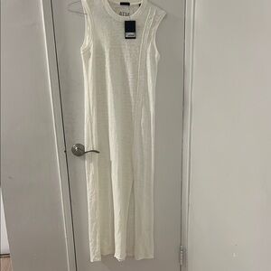 ATM Anthony Thomas Melillo Cream Sheath Maxi Dress